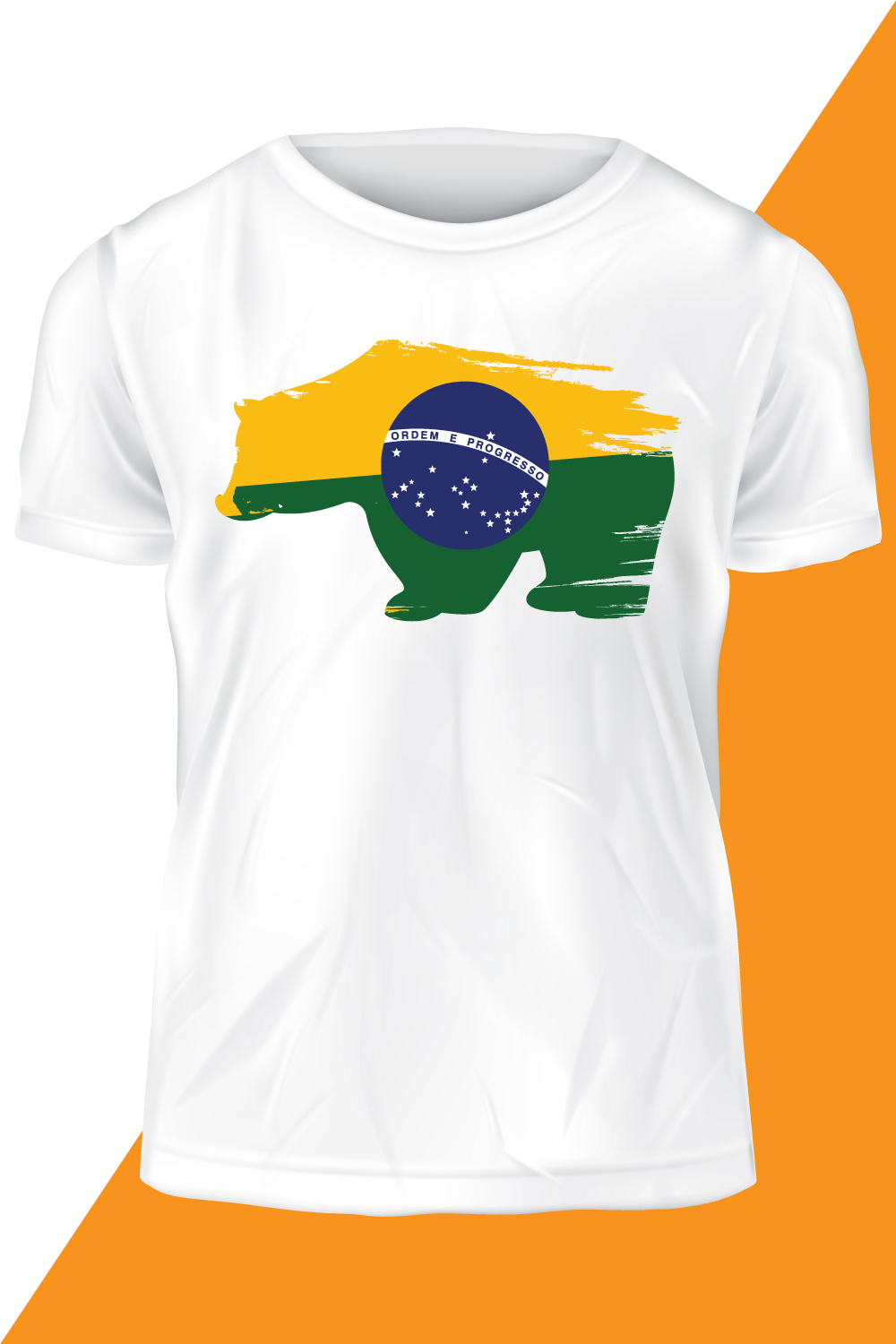 Professional Brazil Flag T-shirt Design pinterest image.