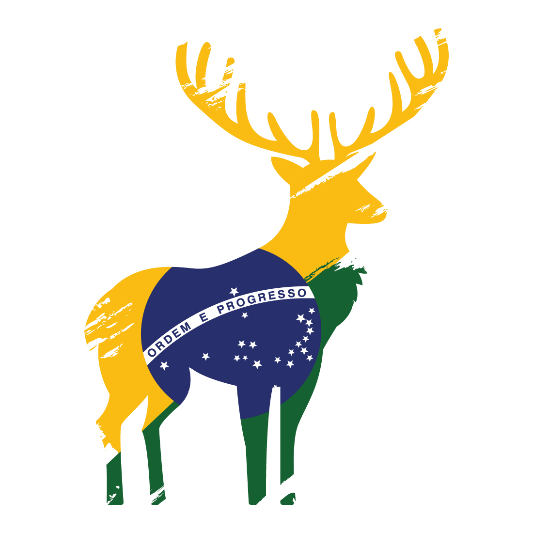 T-shirt Deer Brazil Flag Vector Template Design cover image.