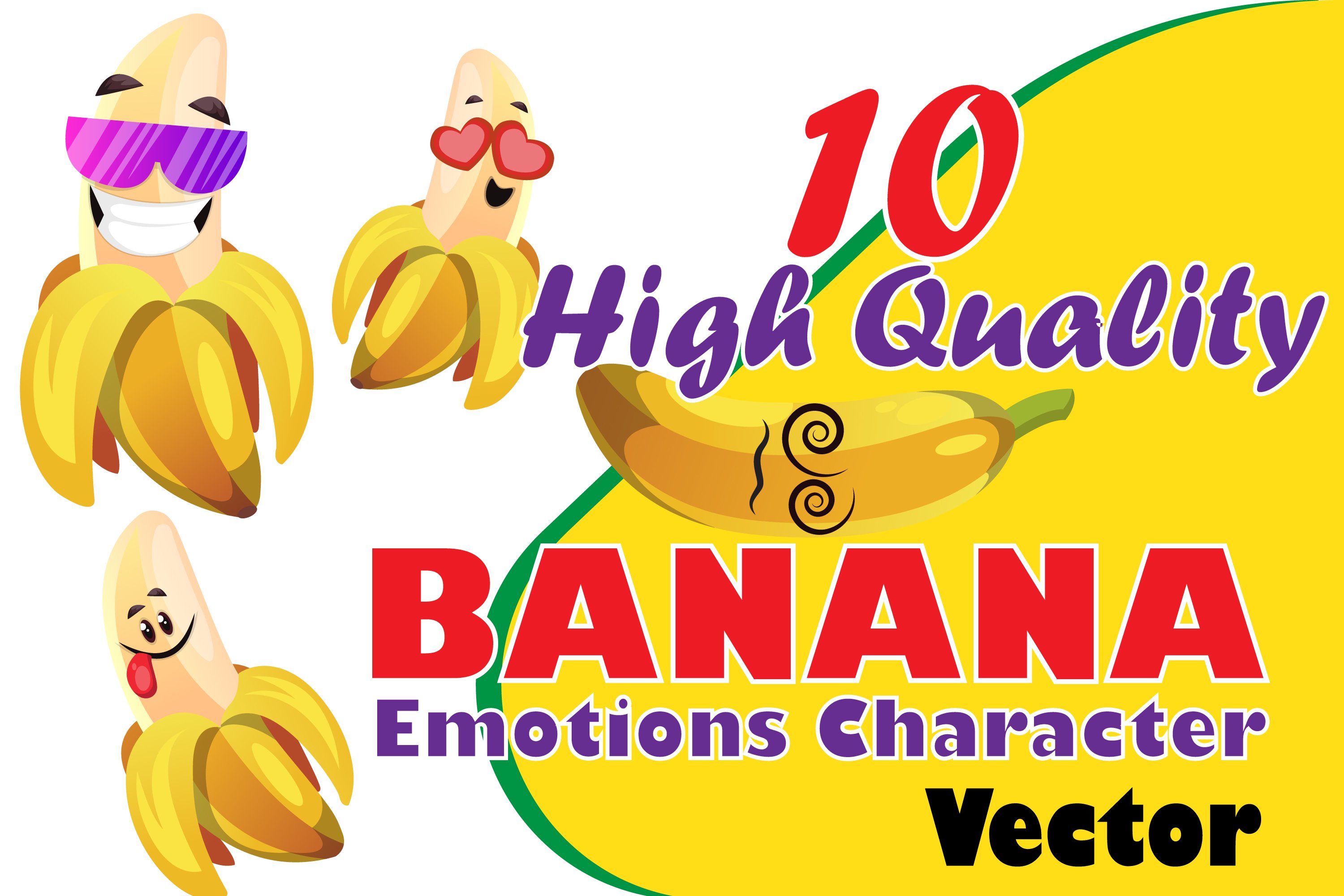 High quality bananas collection.