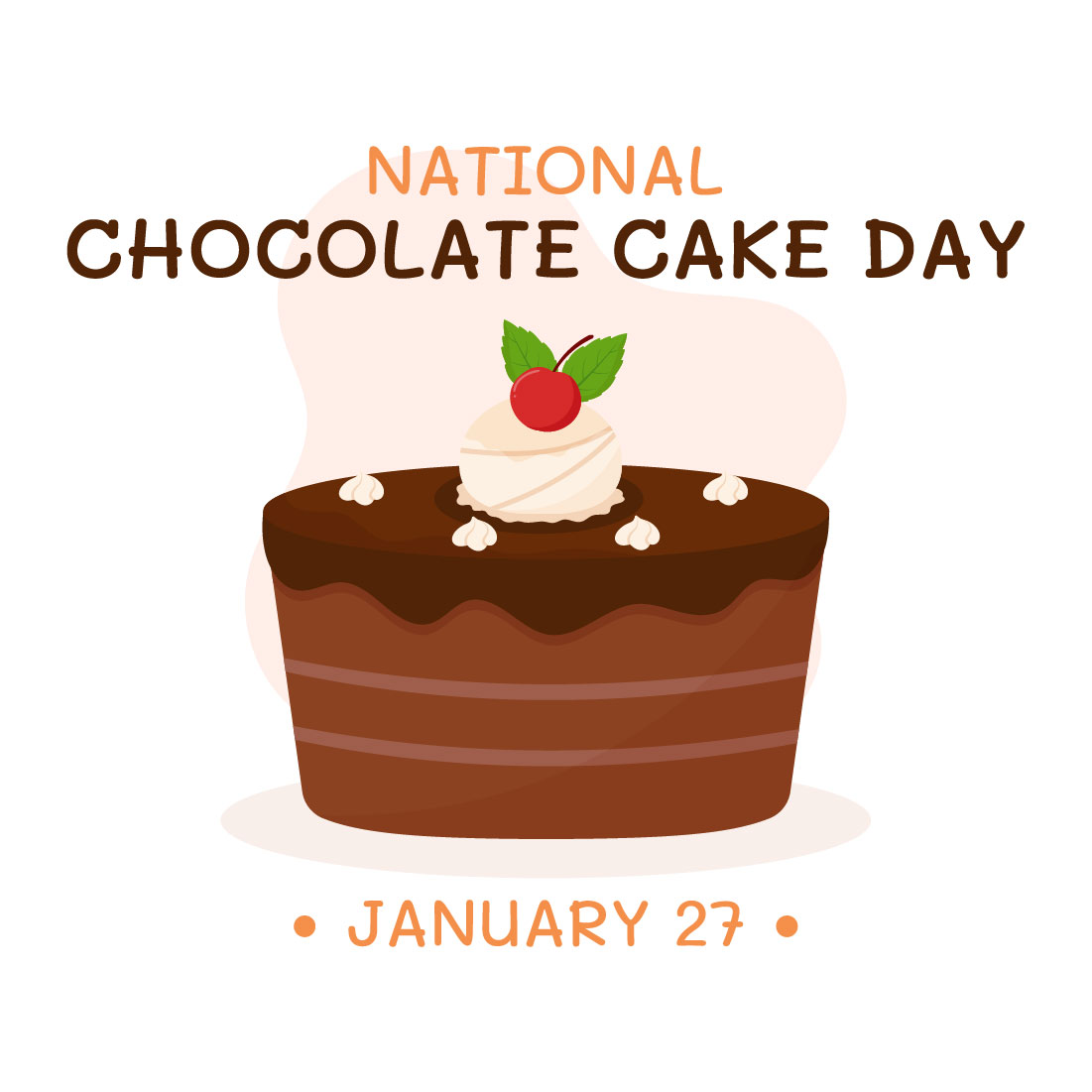 Chocolate Cake Day Cartoon Illustration Design cover image.