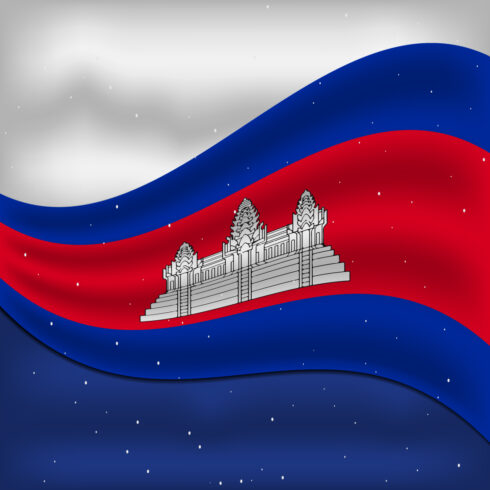 Charming image of the flag of Cambodia.