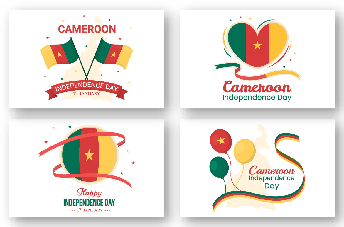 Happy Cameroon Independence Day Illustration preview image.