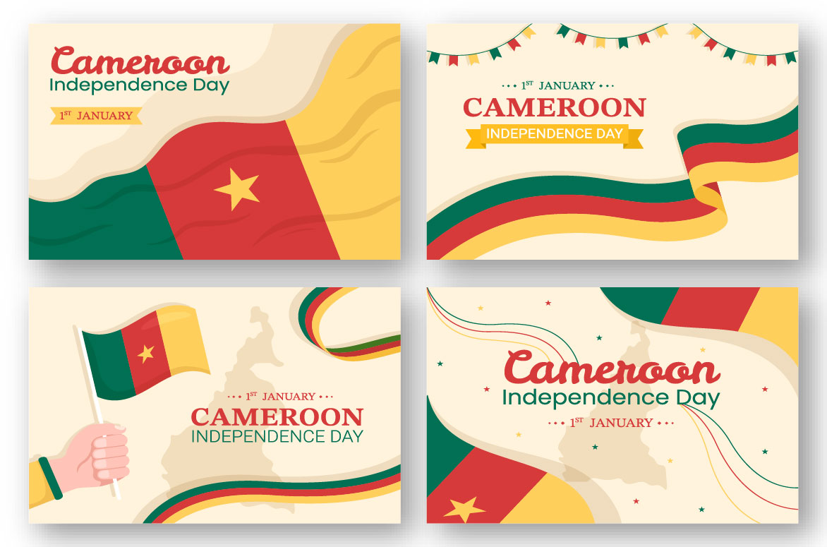 Happy Independence Day of Cameroon Illustration preview image.