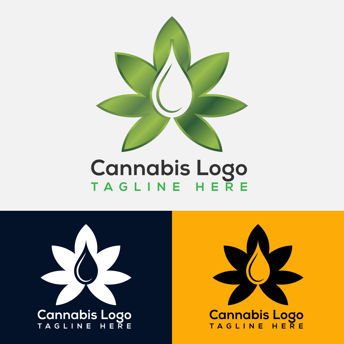 Cannabis Vector Logo Design Template main cover.