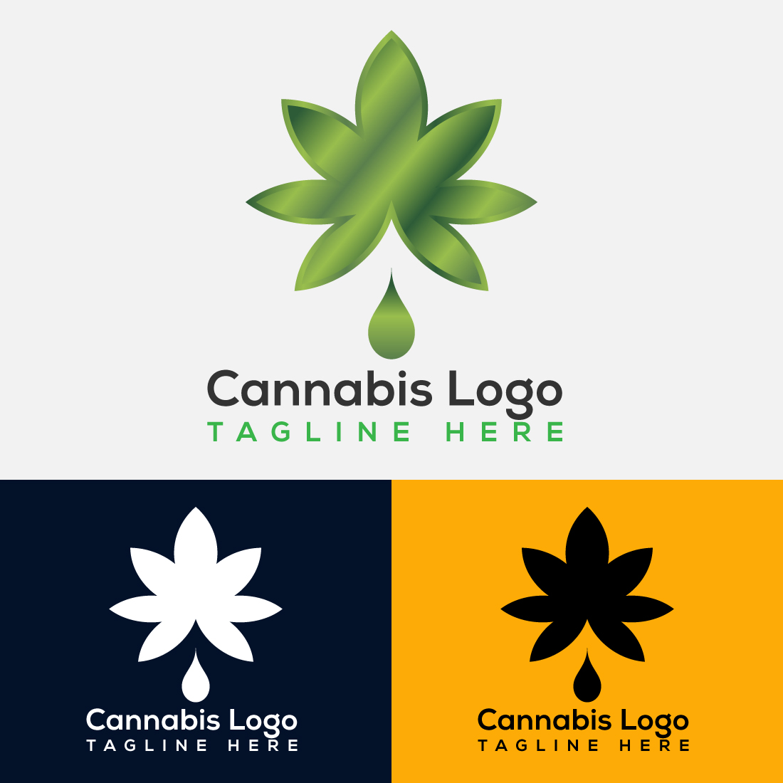 Marijuana Vector Logo Design Template main cover.