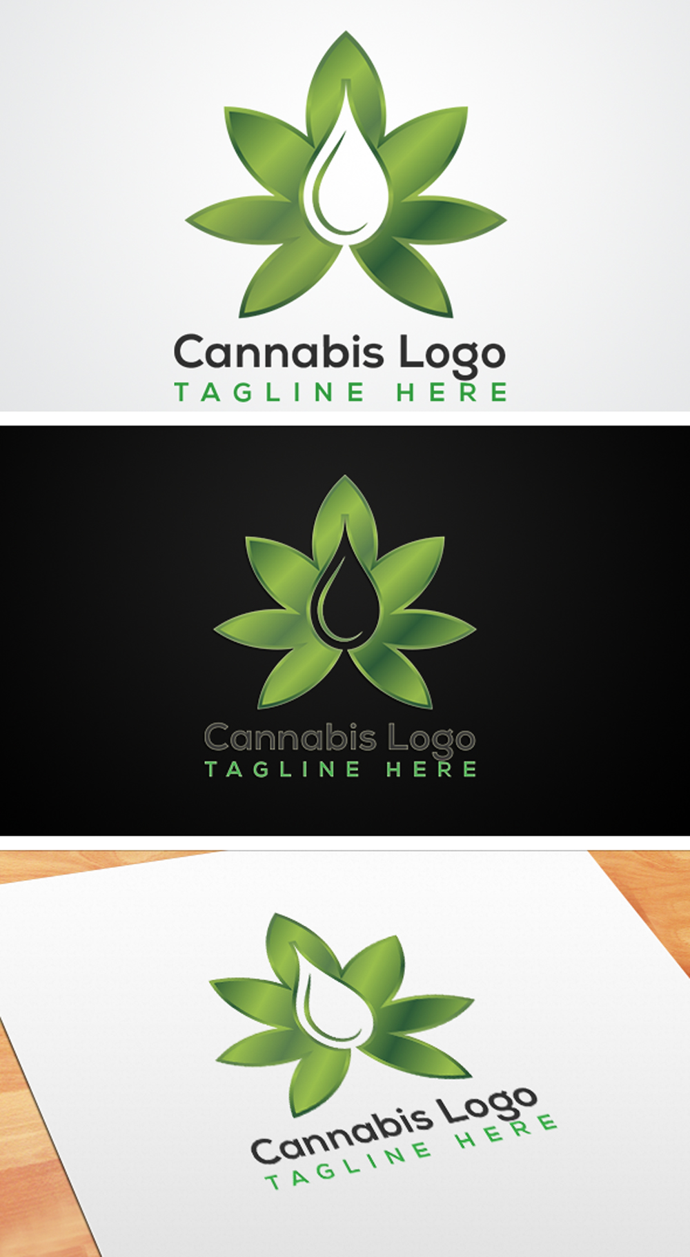 Cannabis Vector Logo Design Template previews.