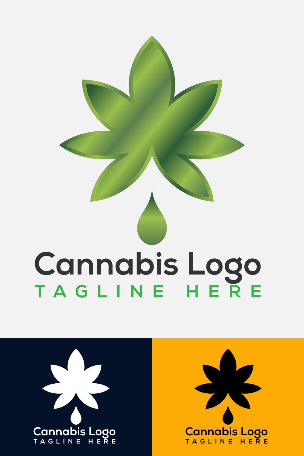 Marijuana Vector Logo Design Template Pinterest image.