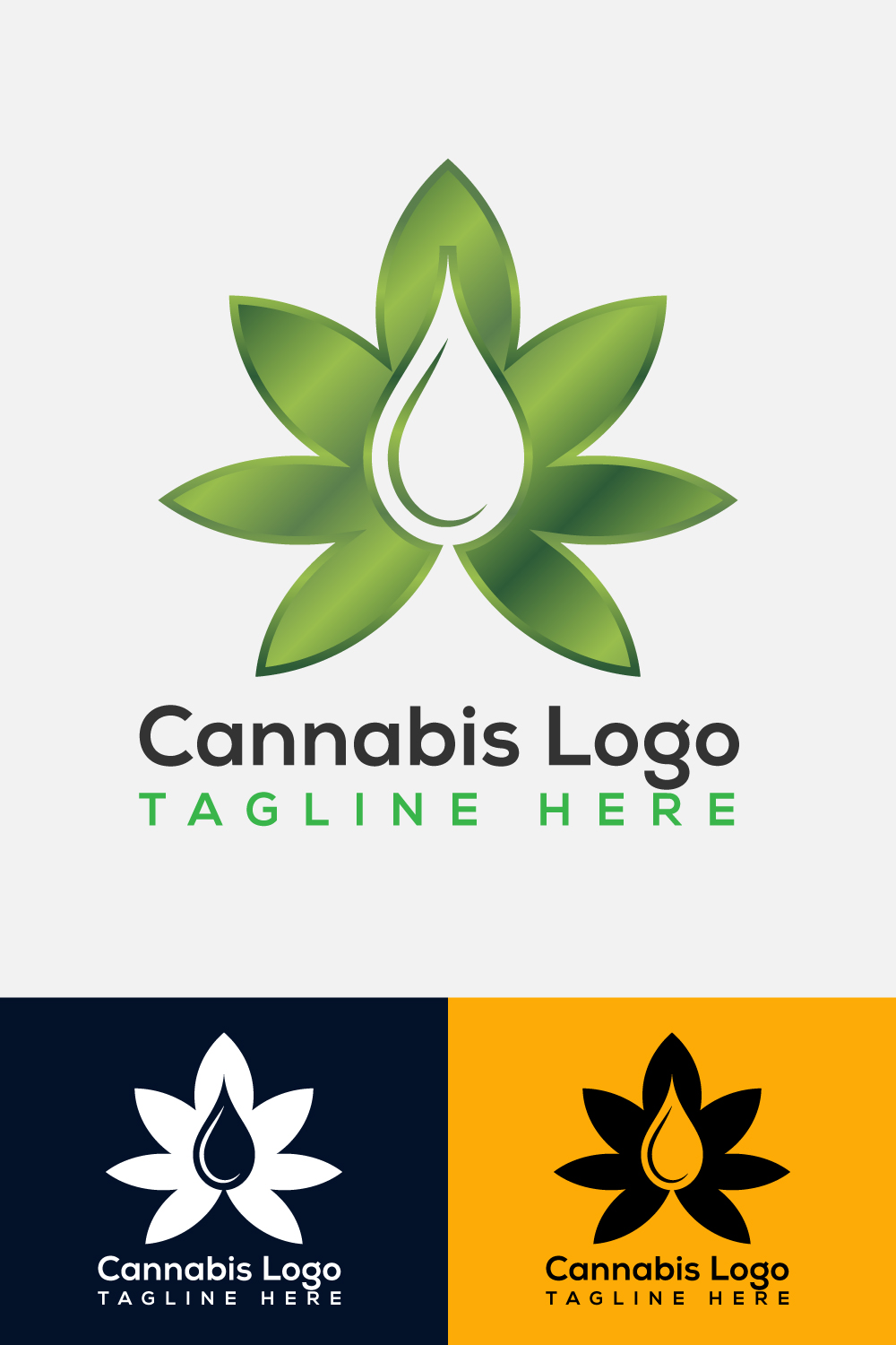 Cannabis Vector Logo Design Template Pinterest image.