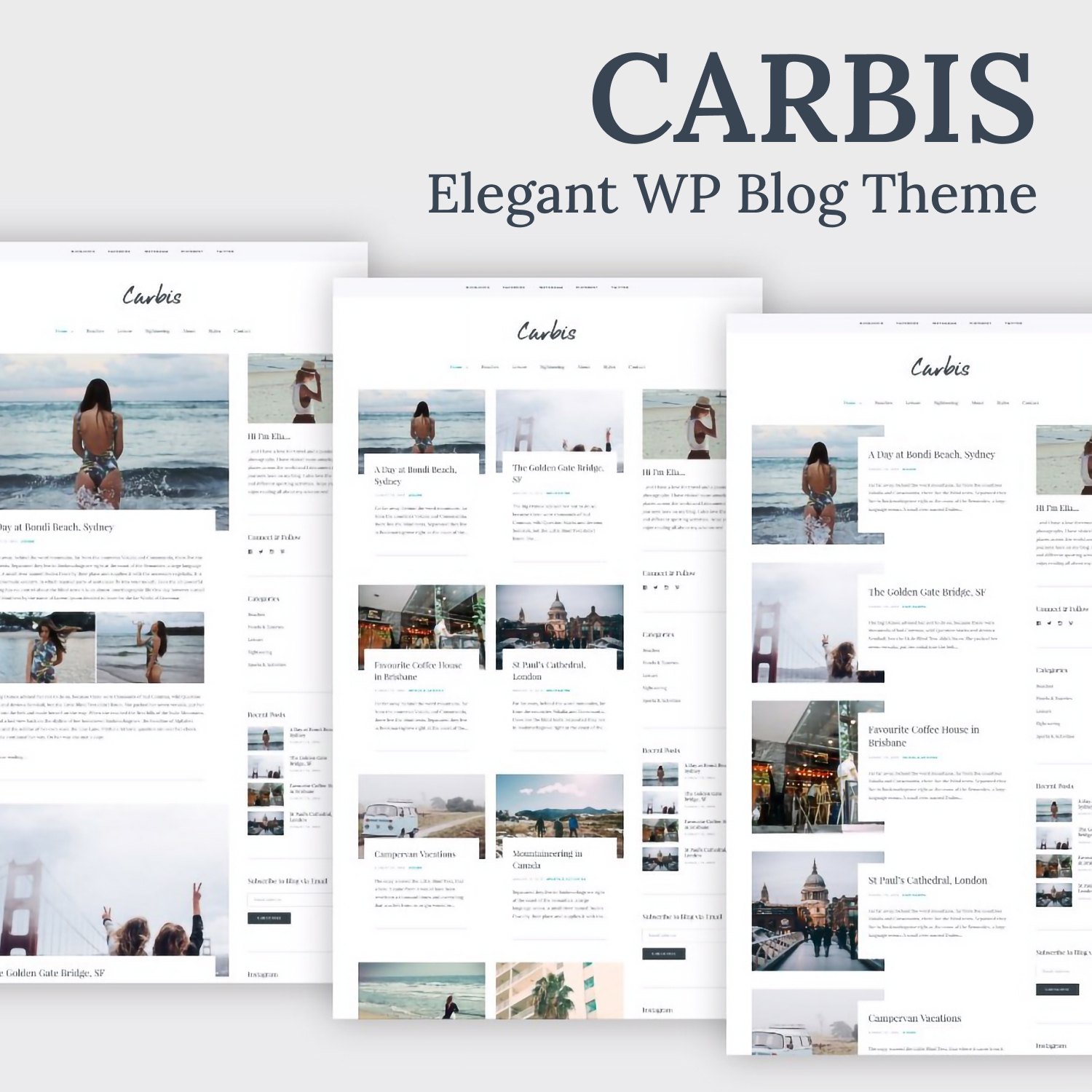 Carbis - Bold, Elegant WP Blog theme.