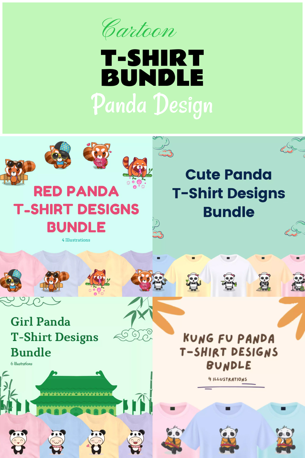 cartoon panda t shirt designs bundle pinterest 679