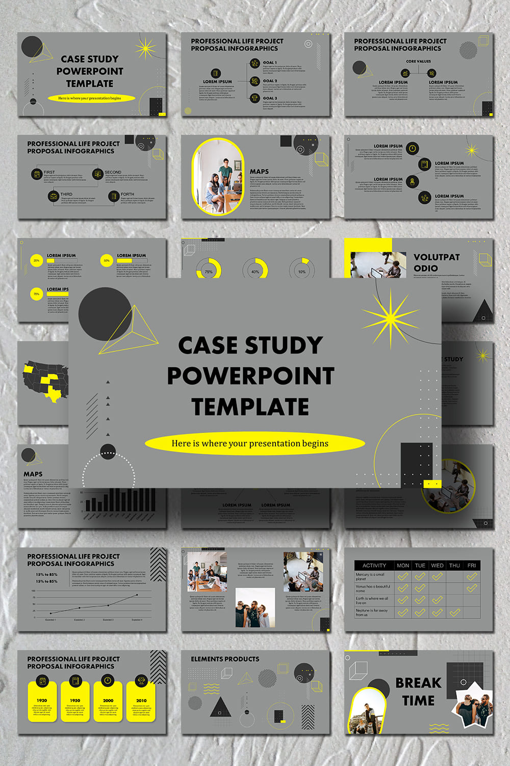 Case Study Powerpoint Template - pinterest image preview.