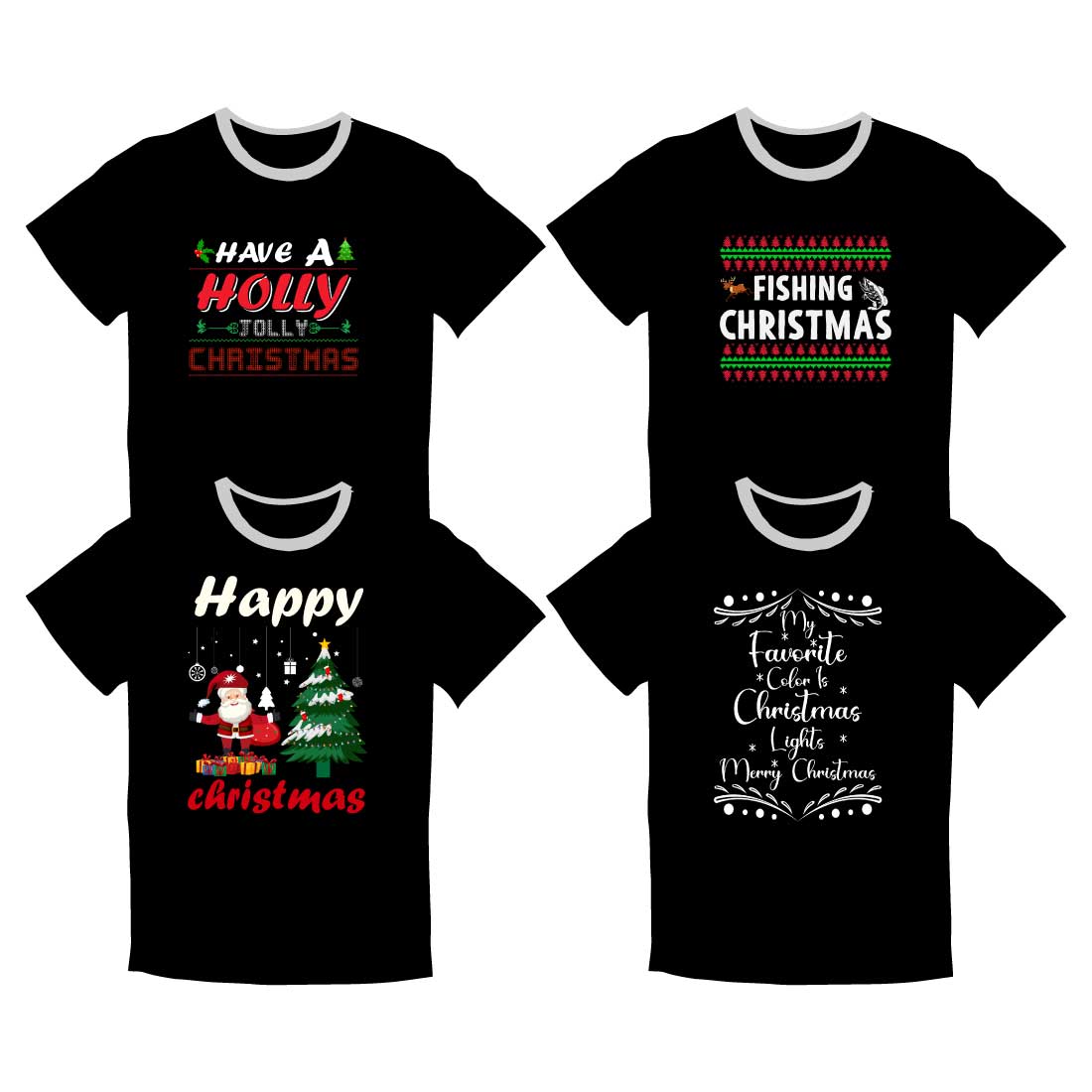 Merry Christmas T-shirt Designs Graphic preview image.