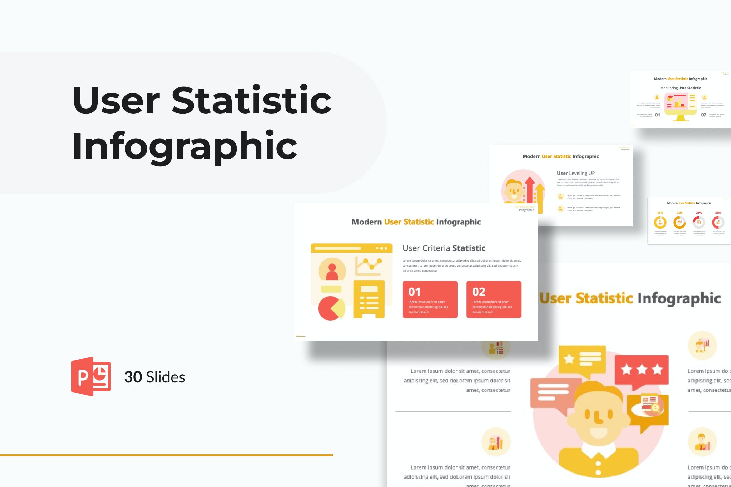 Cover image of User Statistic Infographic Presentation Powerpoint.