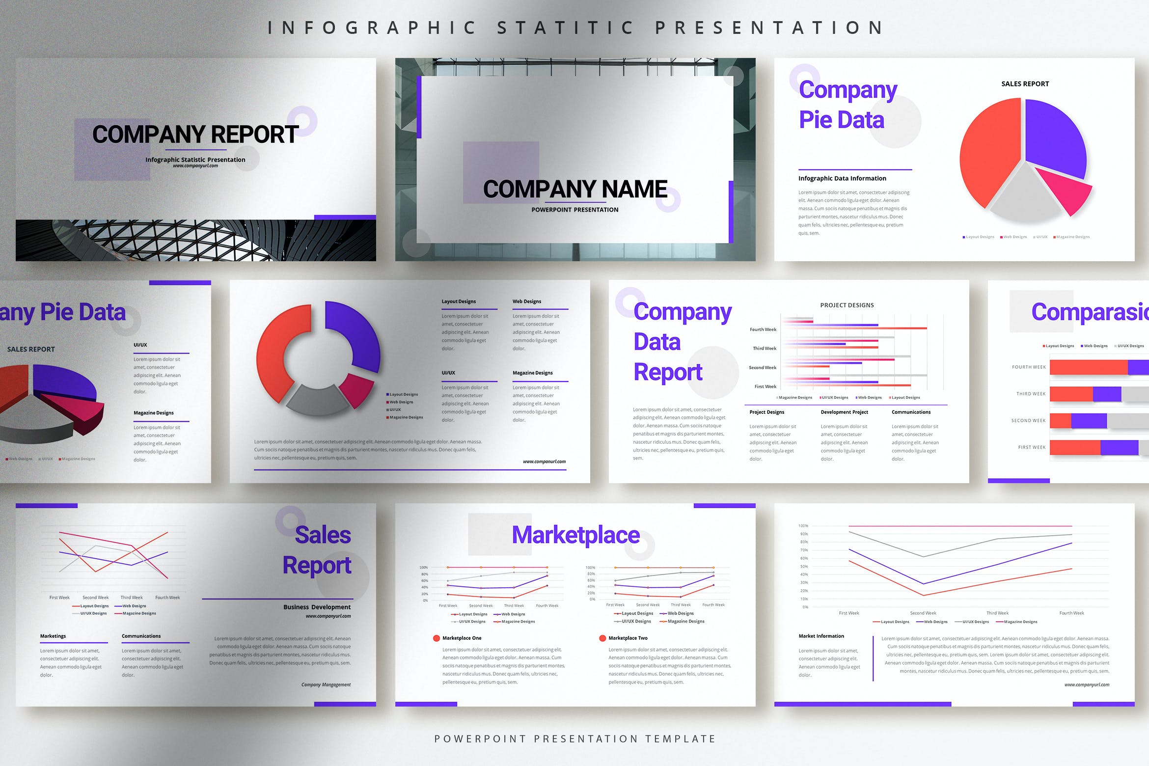 Cover image of Modern Infographic Statistic Powerpoint Template.