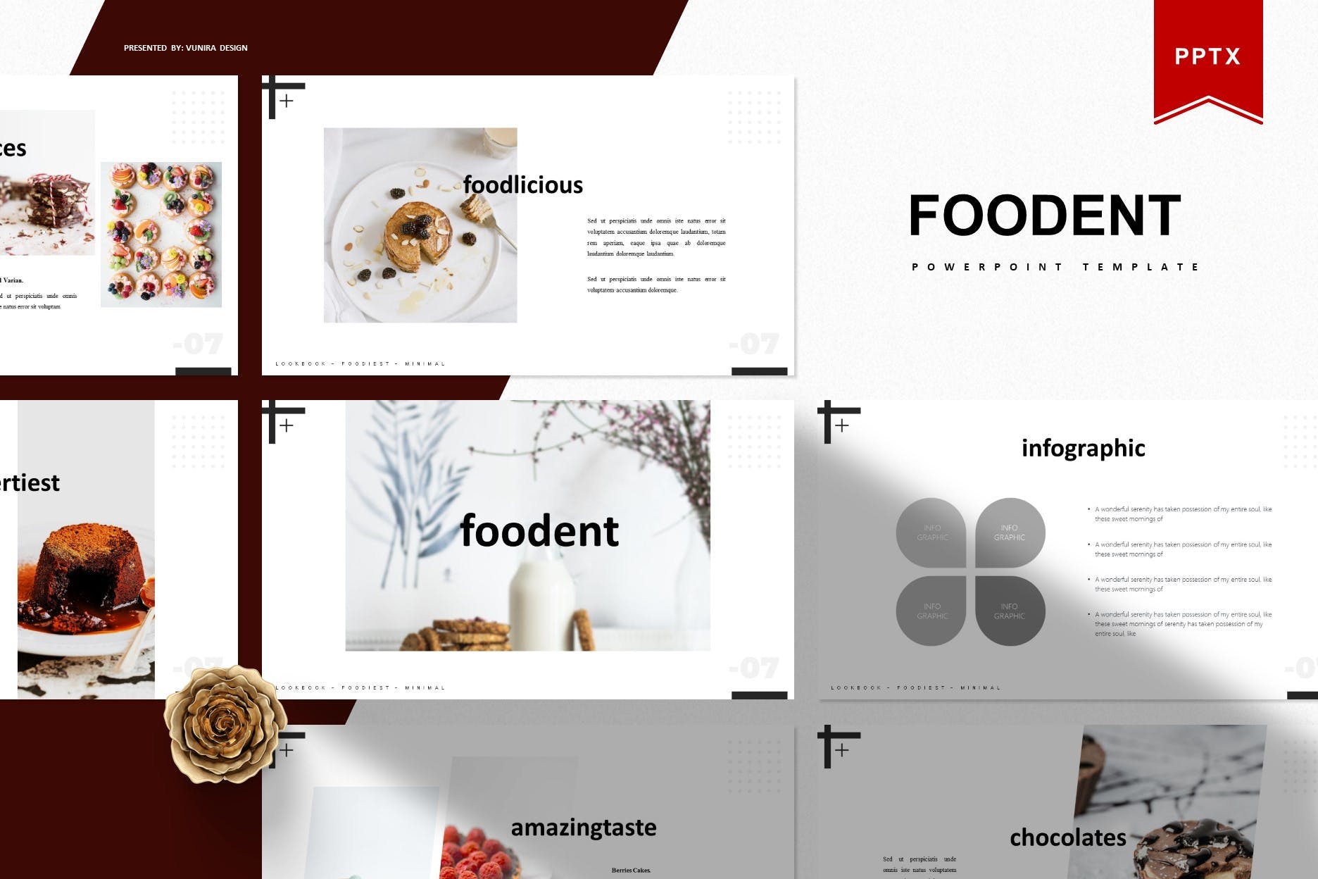 Cover image of Foodent | Powerpoint Template.
