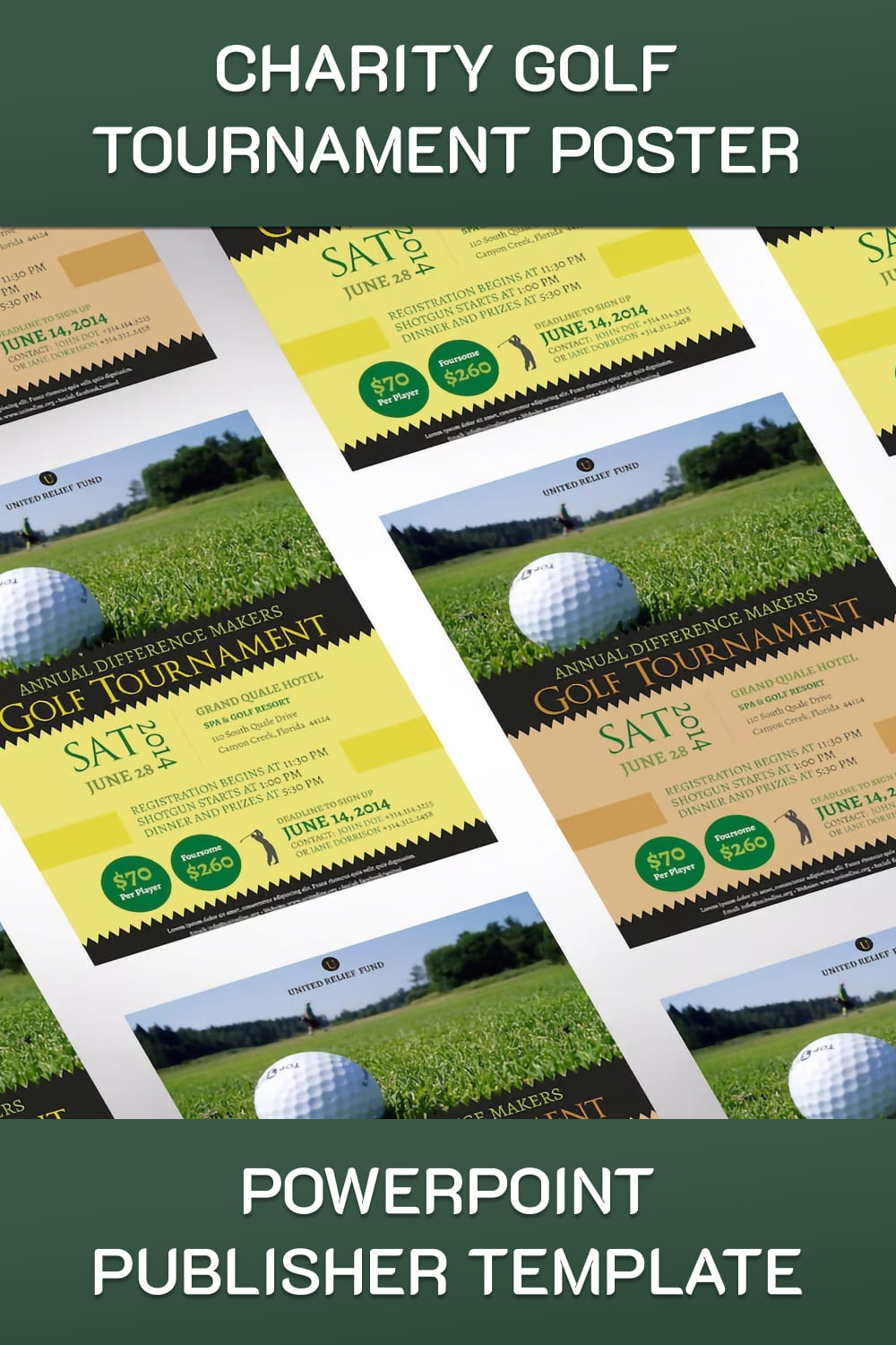 Charity Golf Tournament Poster PowerPoint Publisher Template | Editable Colors | Size 22"x28" - Pinterest.