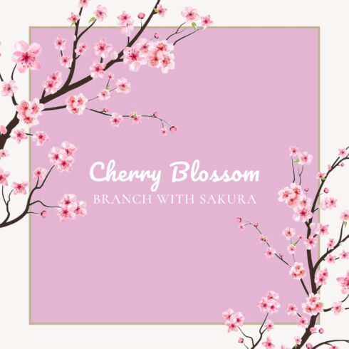 Cherry Blossom Branch with Sakura.