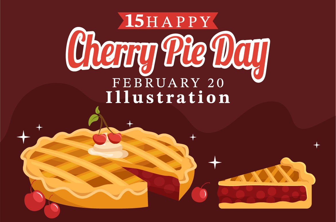 Colorful image with cherry pie.