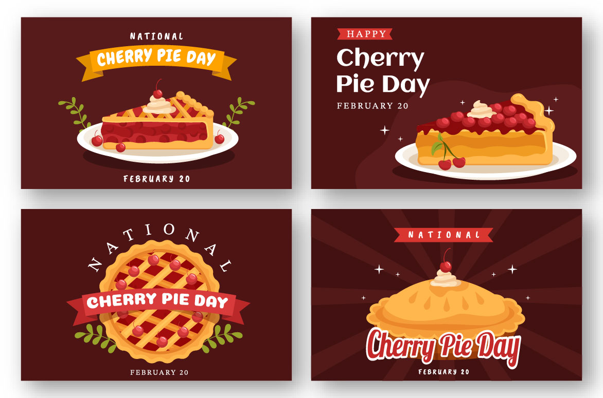 A collection of marvelous images on the theme of National Cherry Pie Day.