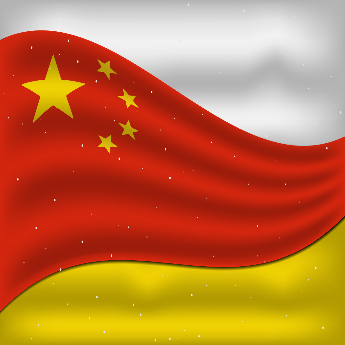 Unique image of the flag of China.