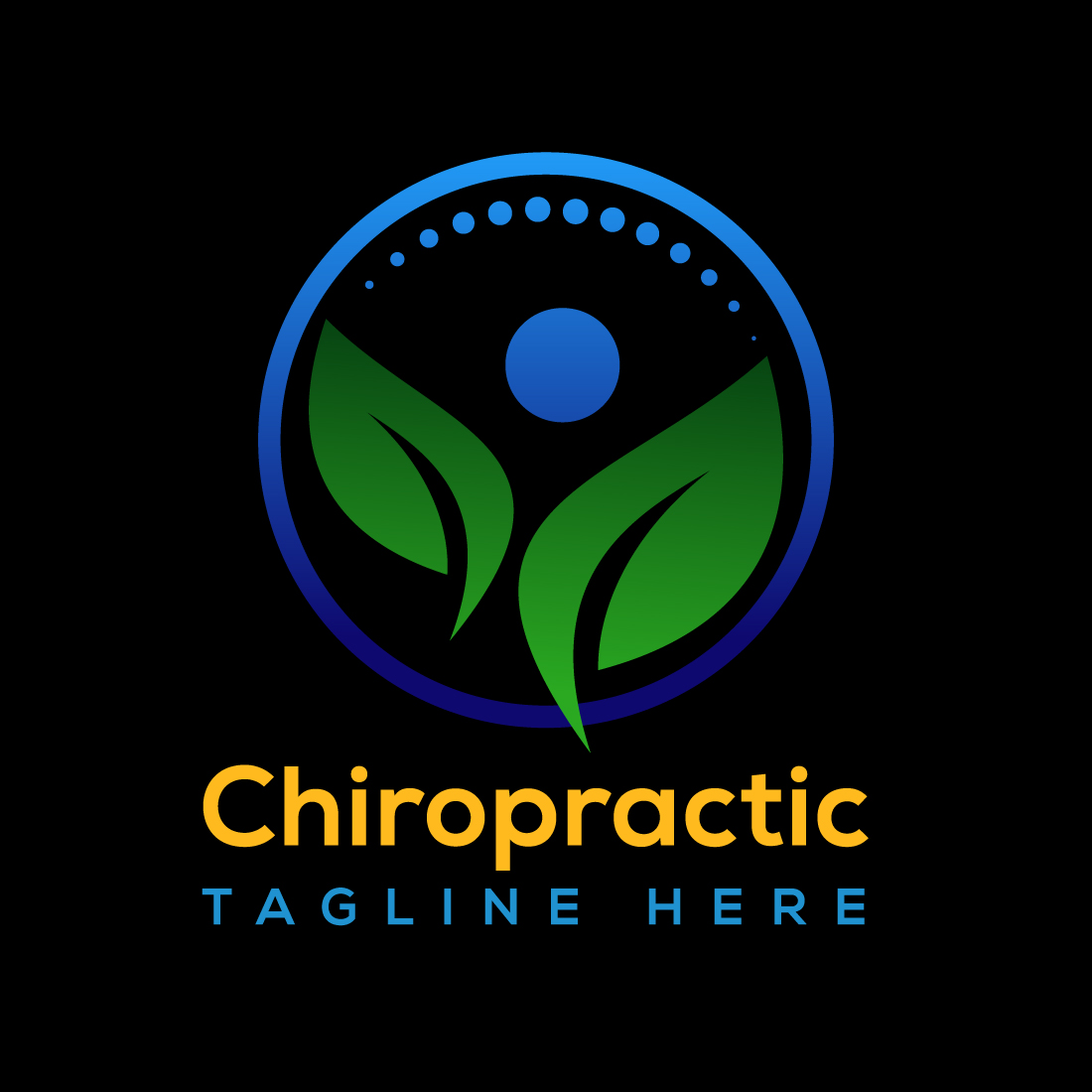 Leaf Chiropractic Logo Black Vector Design cover image.