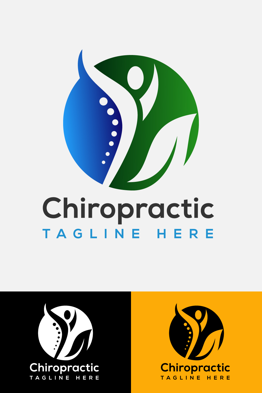 Medical Chiropractic Spine Logo Vector Design pinterest image.