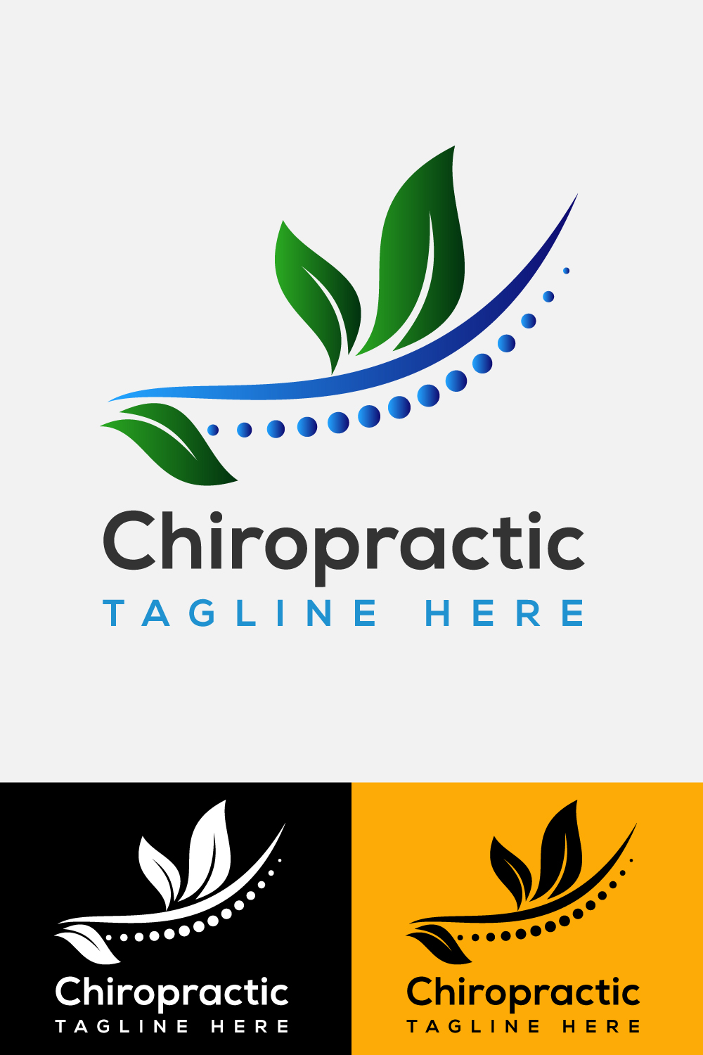 Chiropractic Logo Design Template pinterest image.