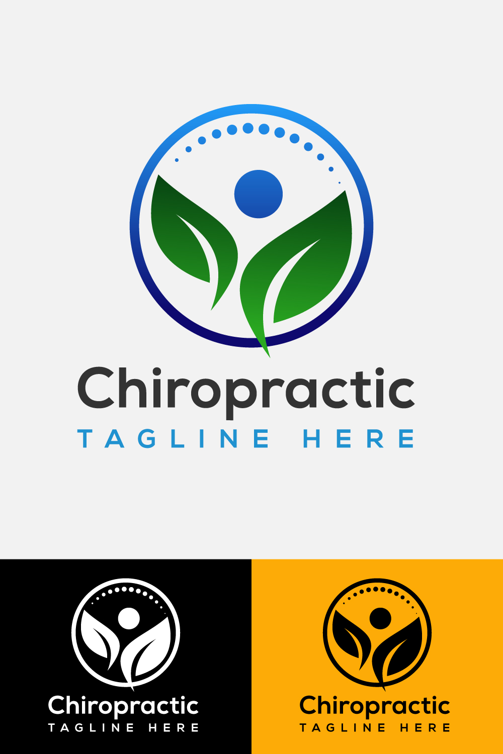 Leaf Chiropractic Logo Vector Design pinterest image.