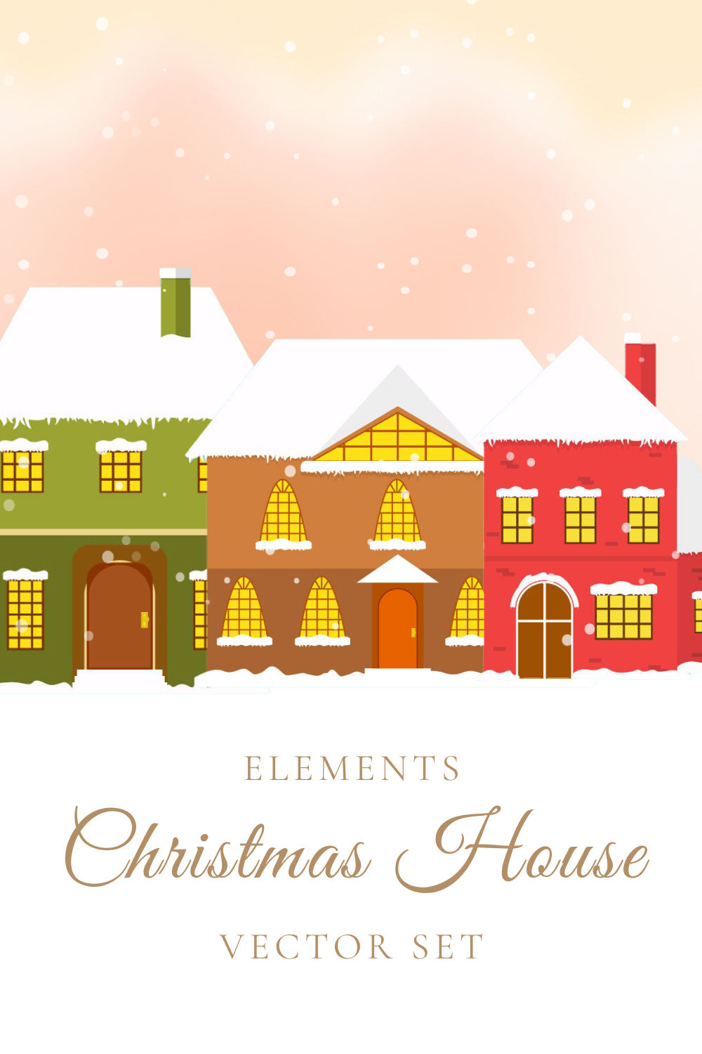 christmas house set vector elements pinterest 117