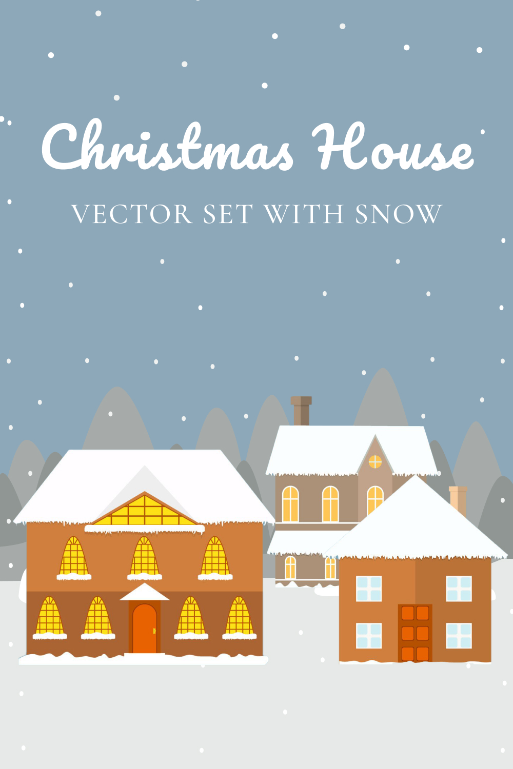 christmas house vector set with snow pinterest 736