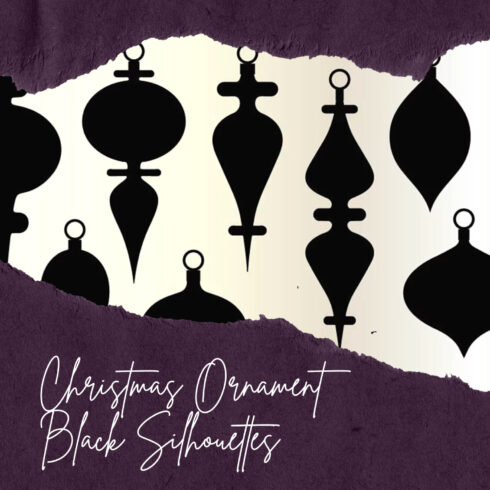 Christmas Ornament Black Silhouettes.