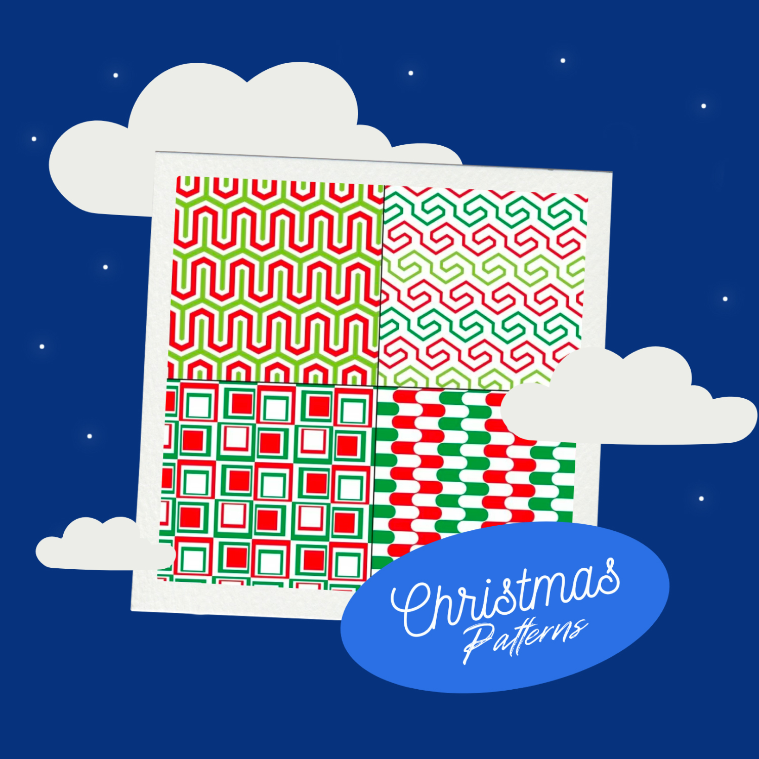 Mod Seamless Christmas Patterns.
