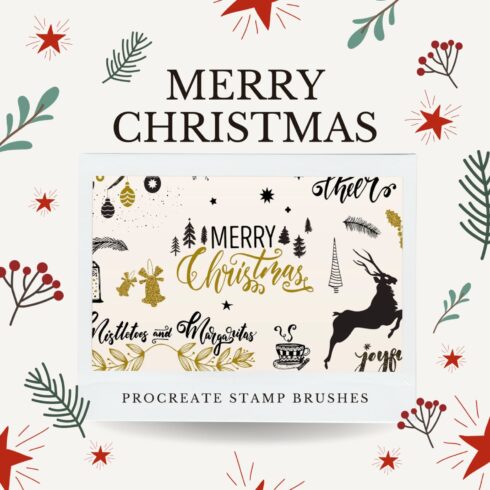 Christmas Procreate Stamp Brushes - main image preview.