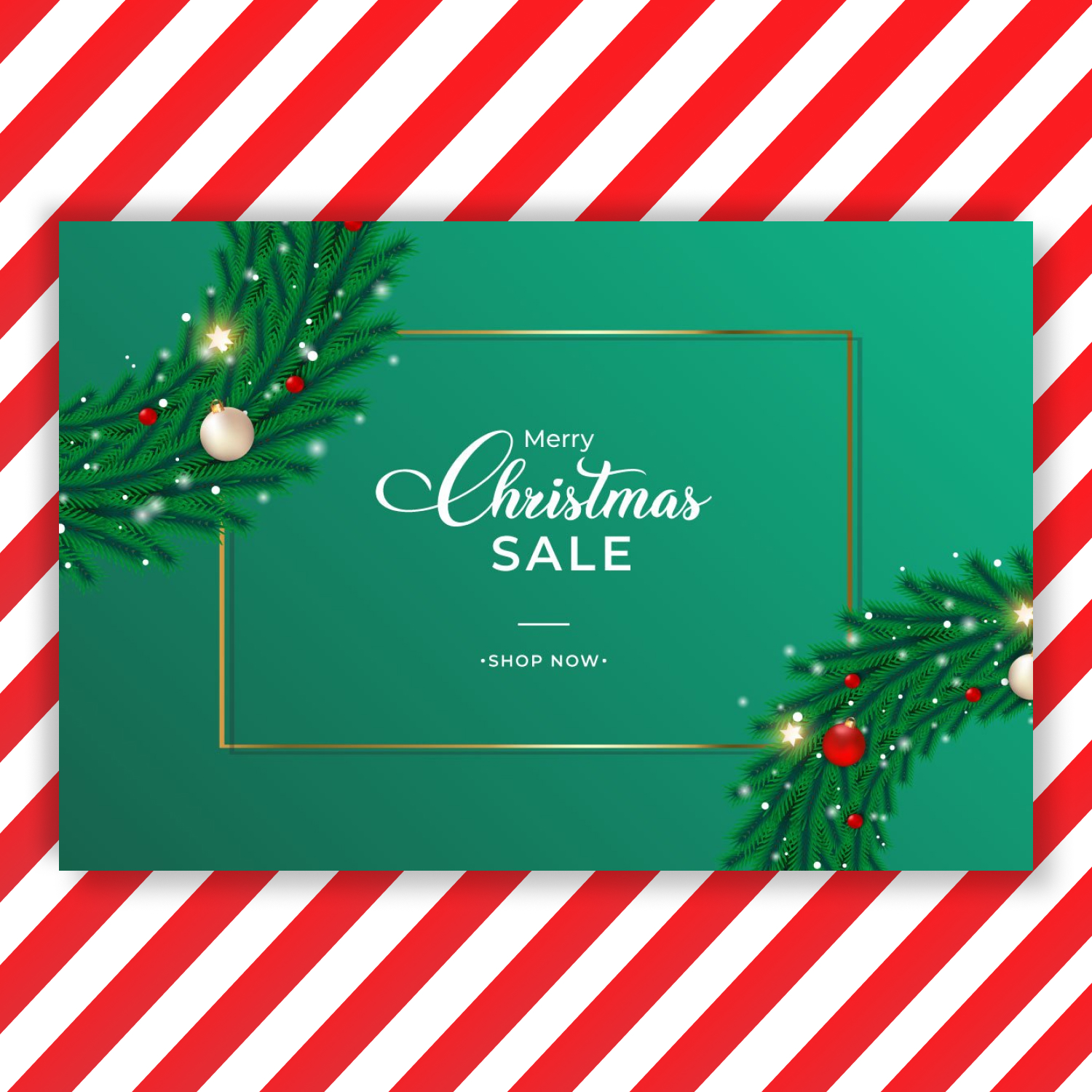 Christmas Sales Banner with Wreath cover.