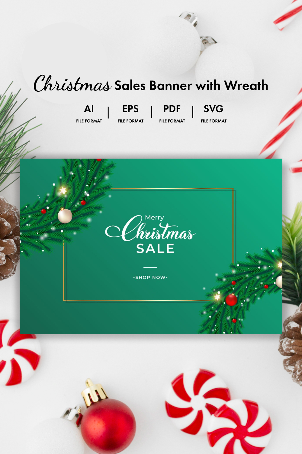 christmas sales banner with wreath pinterest 68