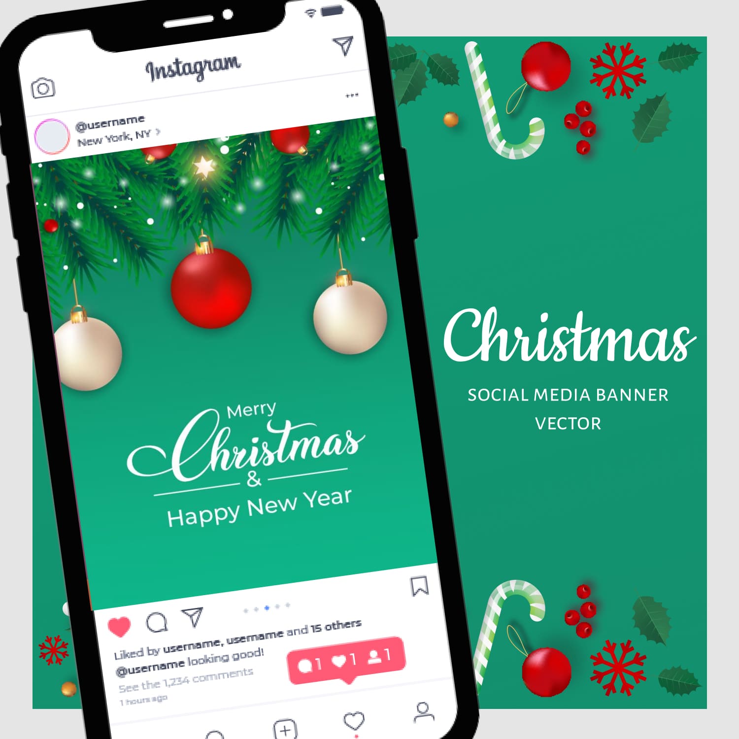 Christmas Social Media Banner Vector cover.