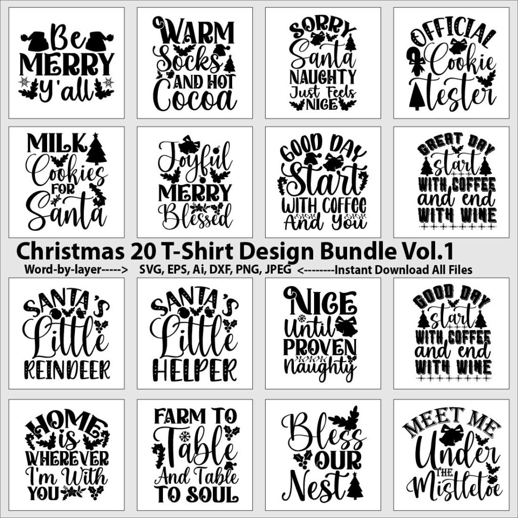 Christmas T Shirt Design Bundle Masterbundles