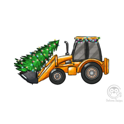 Christmas Tree On Backhoe Loader - main image preview.