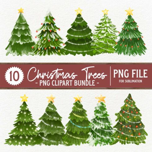 Christmas Tree PNG Clipart Sublimation Design cover image.