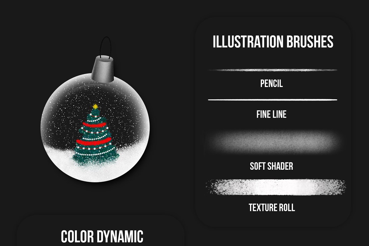 Illustration brushes with color dynamic.