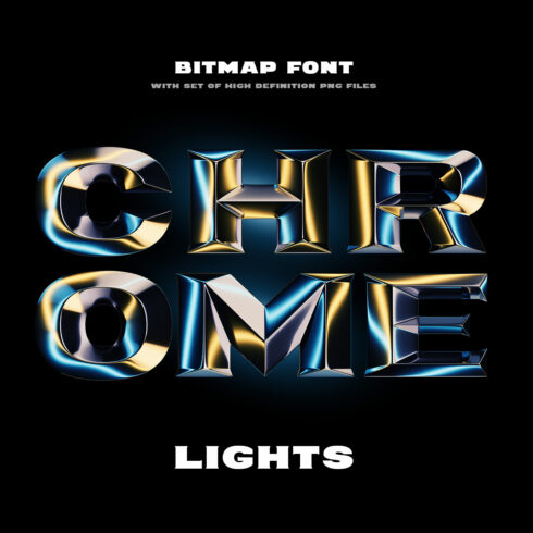 Chrome Lights Bitmap Color Font Design cover image.