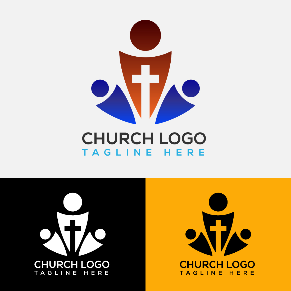 Cross Church Logo Template cover image.