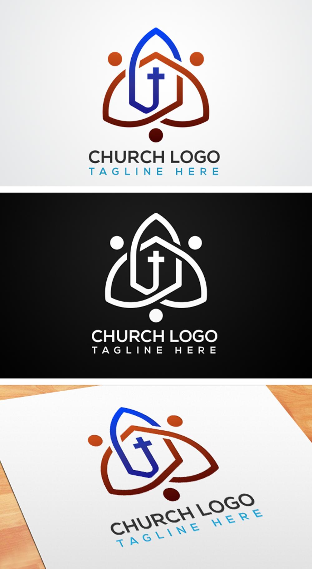 Church Logo Design Template previews.
