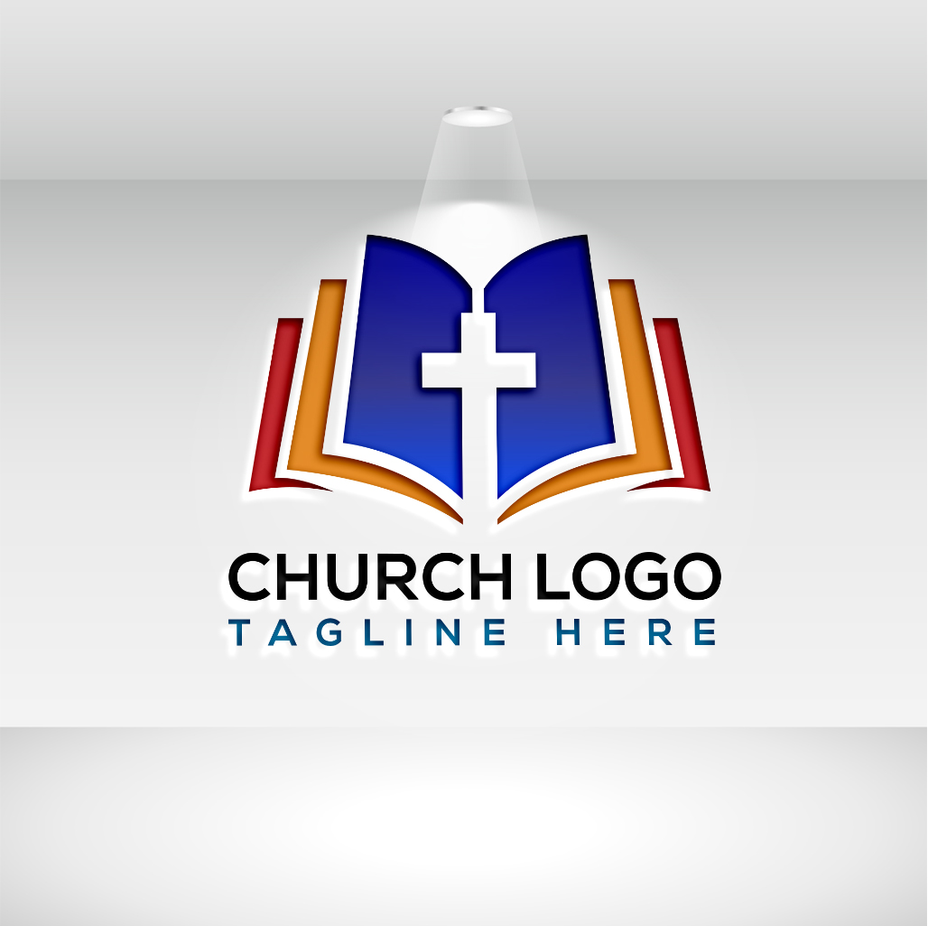 Church Cross Symbol Logo Black Design preview image.