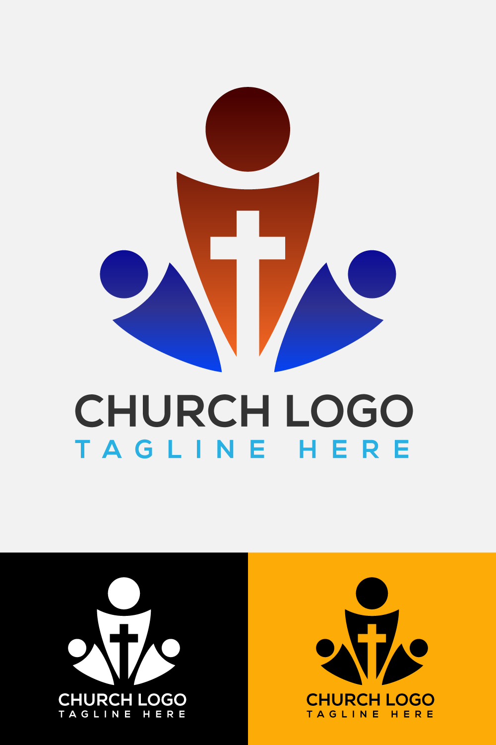 Cross Church Logo Template pinterest image.