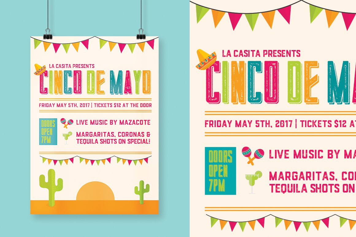 Use this colorful illustration for the Fiesta invitations.