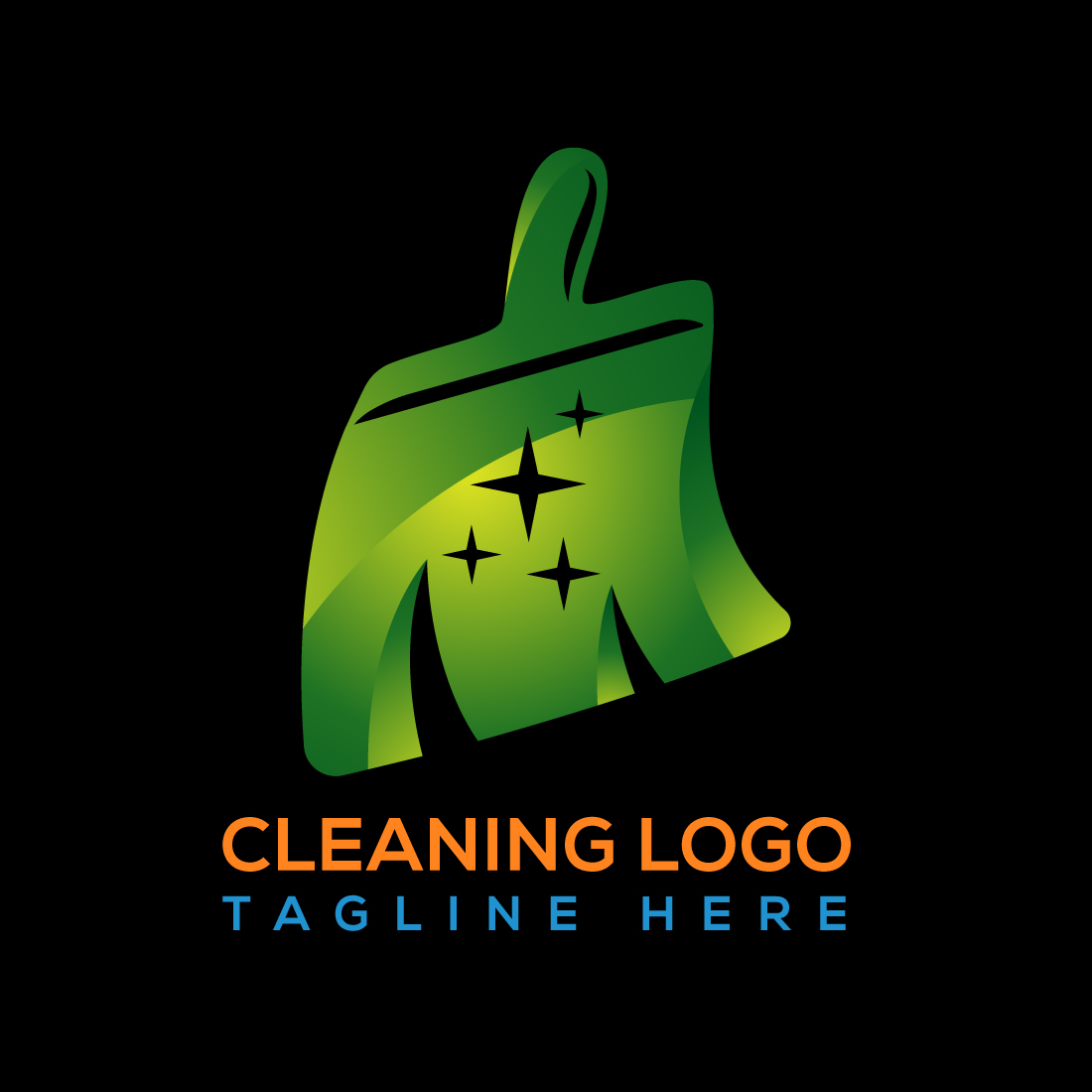 Cleaning Service Logo Black Design Vector Template cover image.