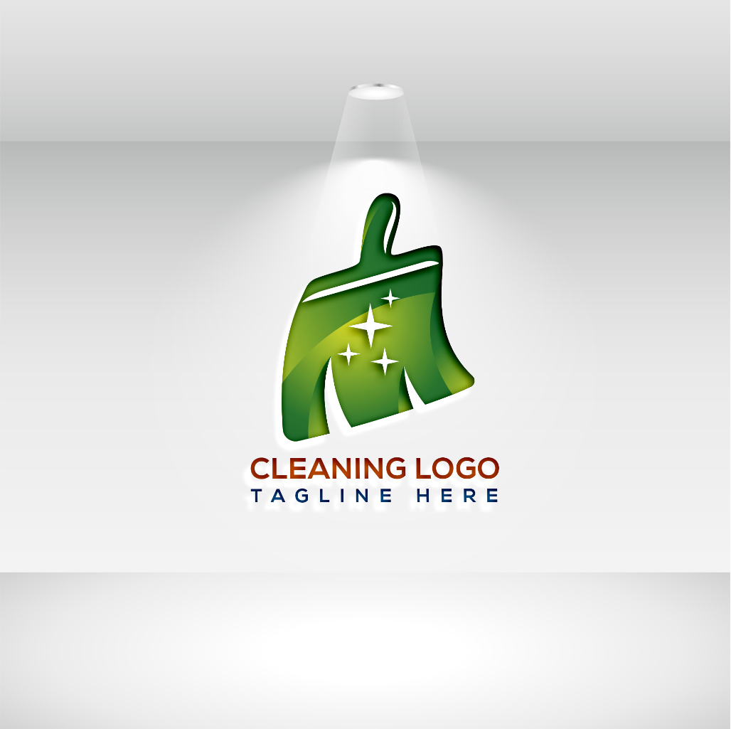 Cleaning Service Logo Design Vector Template preview image.