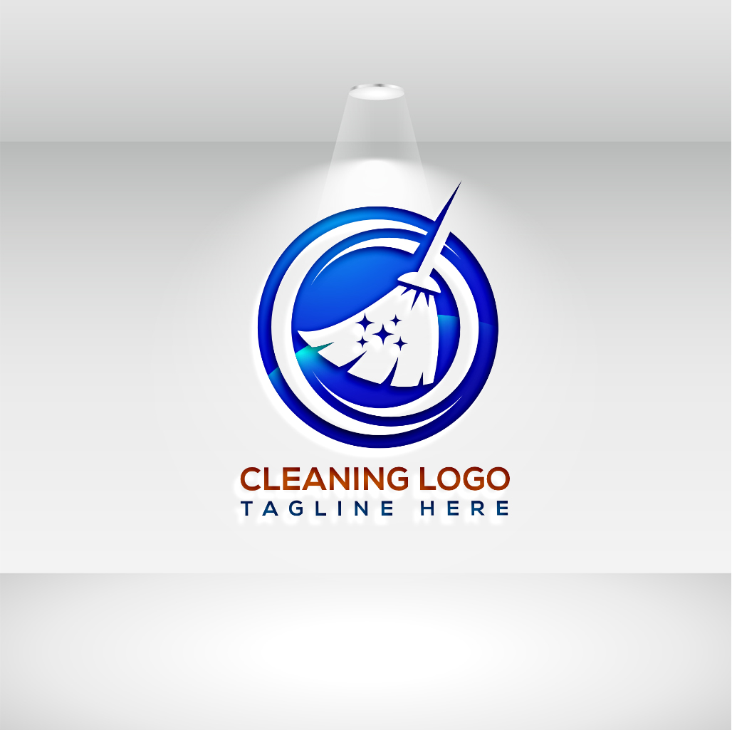 Broom Cleaning Service Logo Design preview image.
