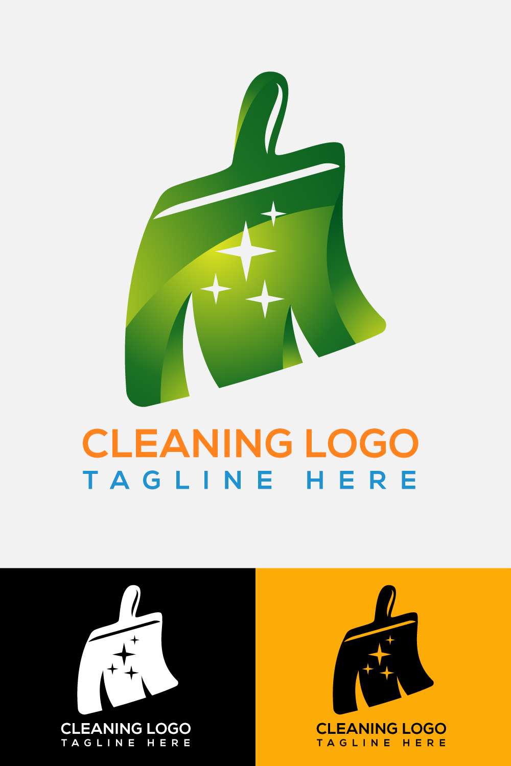 Cleaning Service Logo Design Vector Template pinterest image.